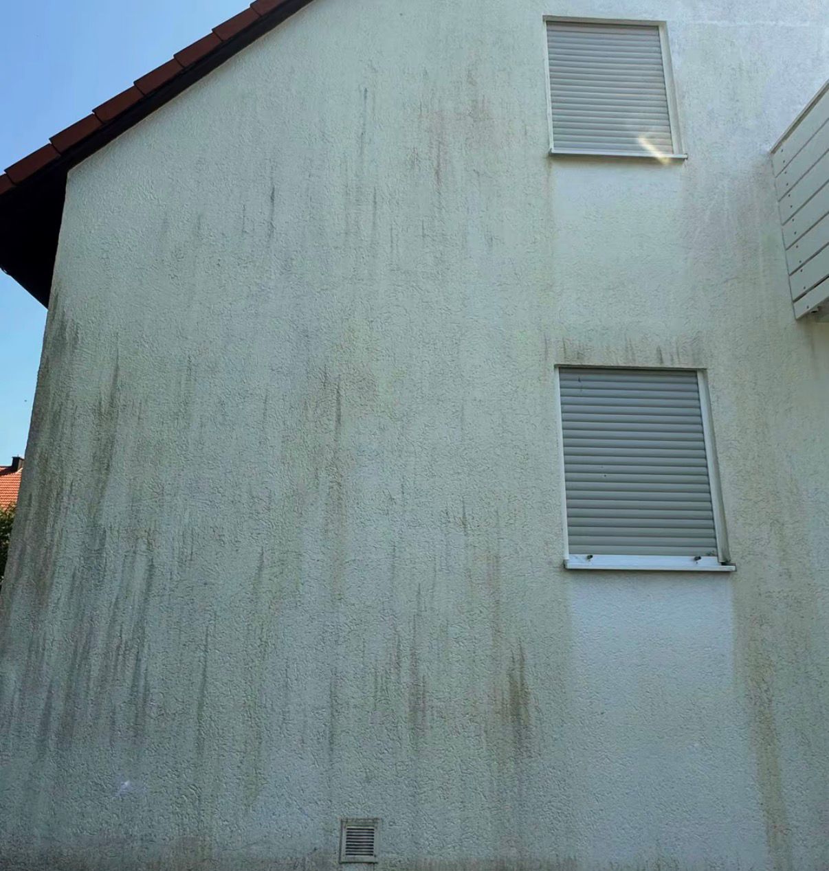 Vorher Fassade sichtbar geklärt