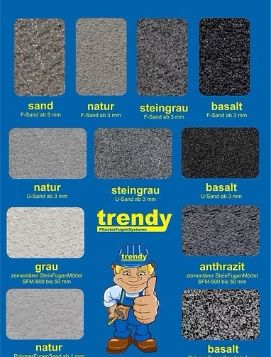 Fugenfarben und Materialien für Kunstharzfugen