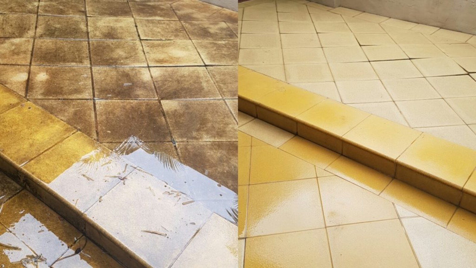 Steinreinigung und Kunstharzfuge